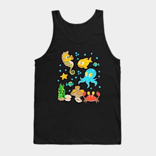 Sea Animals Marine Life Underwater Kids Tank Top